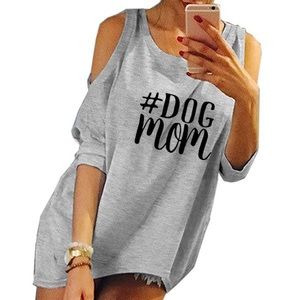 NWOT # Dog Mom Cold Shoulder Top Size XXL
